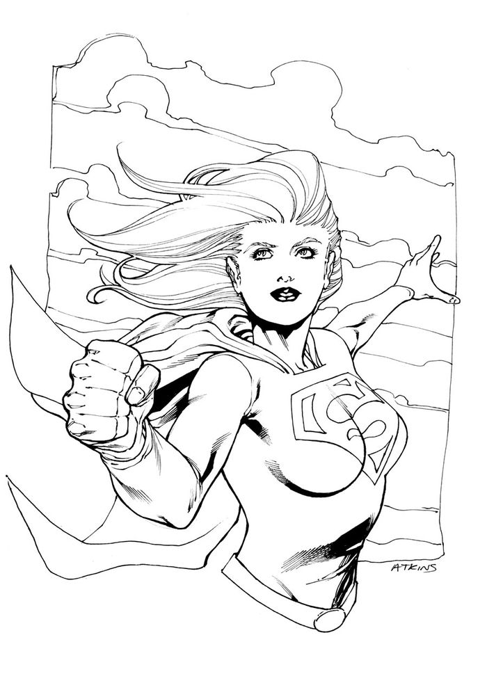 Supergirl Pages For Coloring