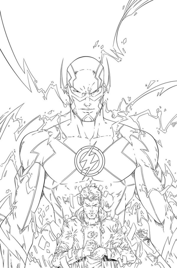 Superhero dc comic the flash coloring pages