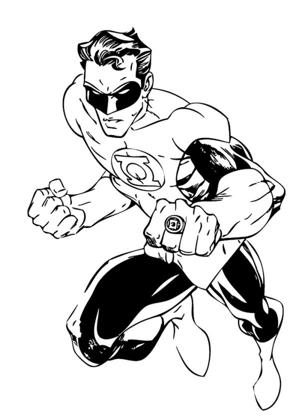 Superhero green lantern coloring pages