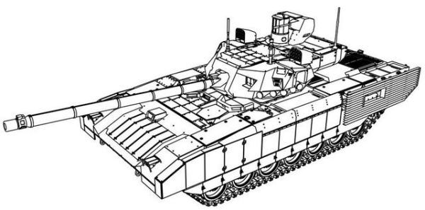 T Armata Tank Blueprints Dimension Coloring Page