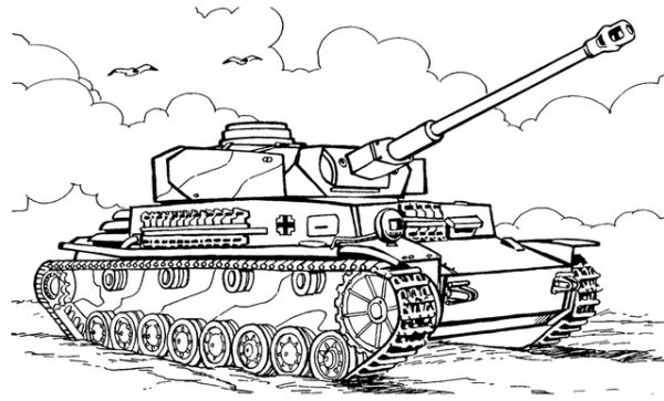 Tank War Coloring Page for Boys
