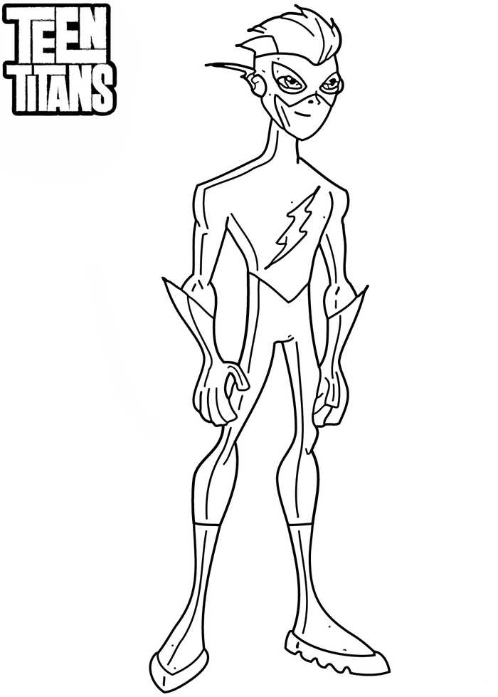 Teen Titans Coloring Page Kid Flash