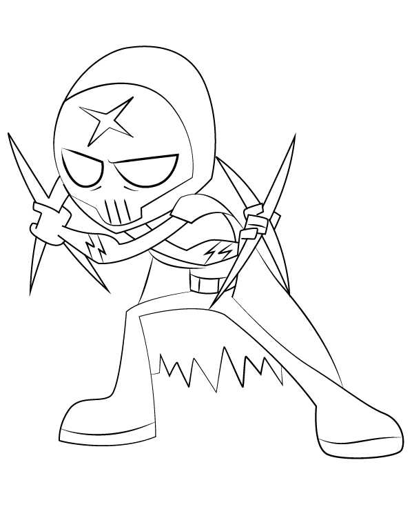 Teen Titans Coloring Page Red X