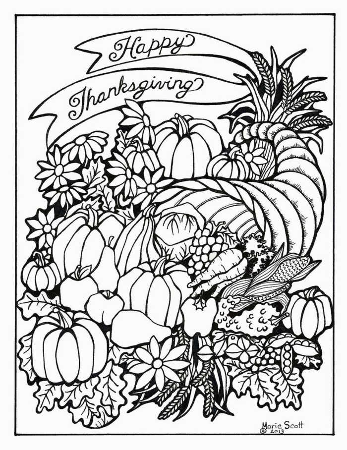 Thanksgiving Harvest Coloring Page