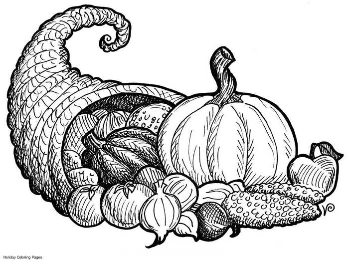 Thanksgiving Pumpkin Harvest Coloring Pages