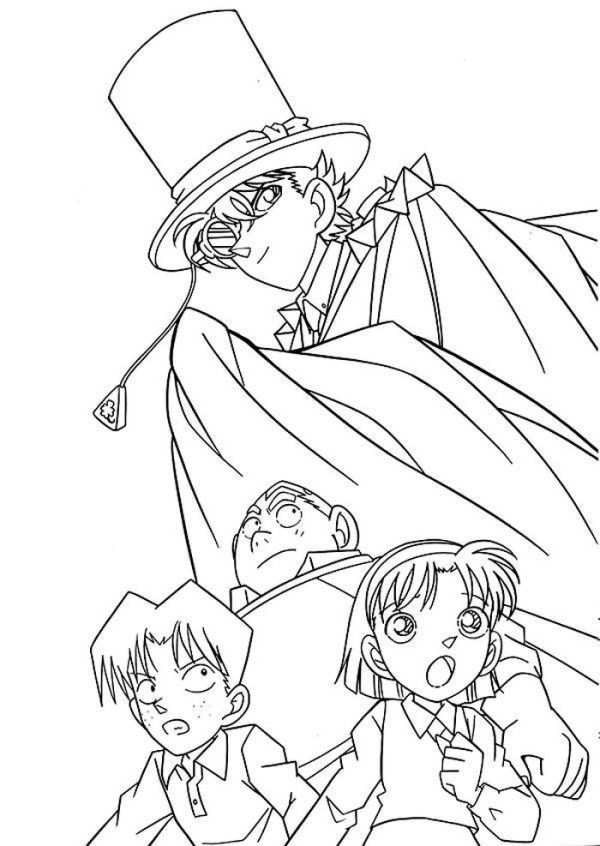 The Adventure Of Detective Conan Coloring Page Coloring Sun