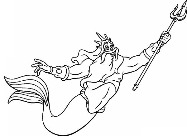 The King Triton Disney Princess Saa Coloring Pages Printable