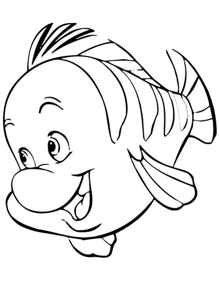 The Little Mermaid Flounder Coloring Pages