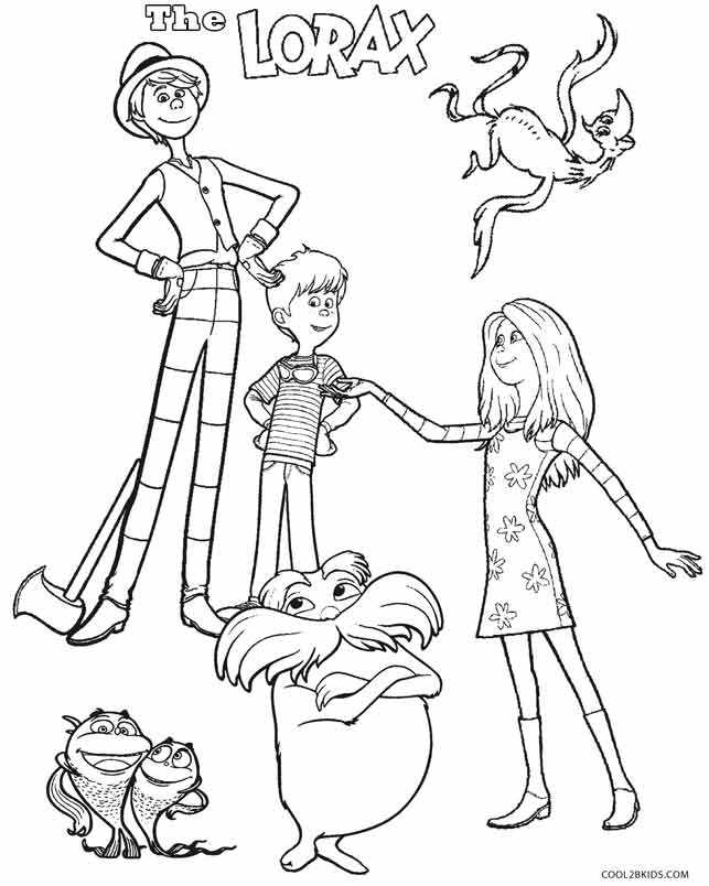 The Lorax Movie Characters Coloring Page