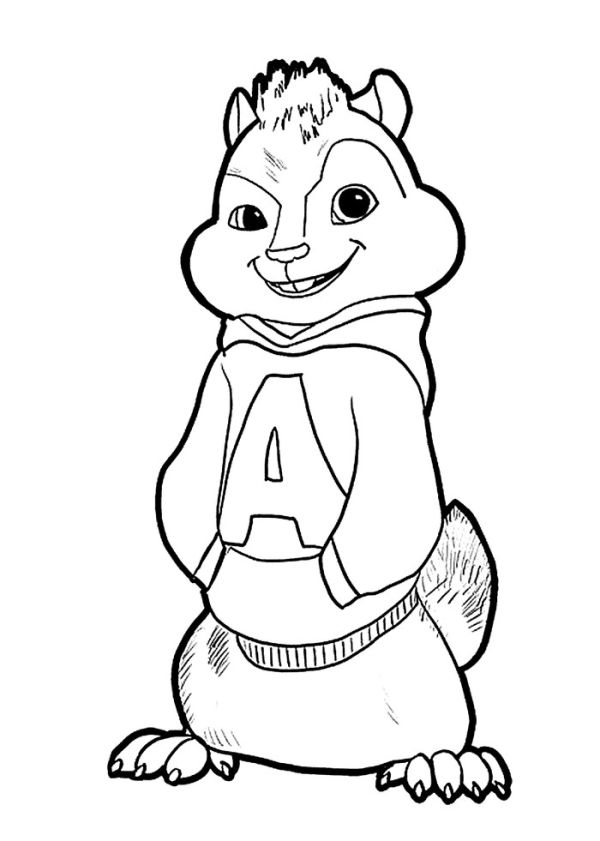 Theodore alvin and the chipmunks coloring pages
