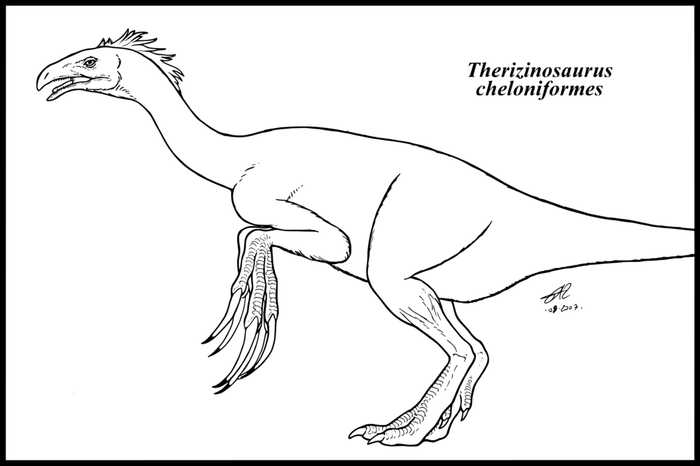 Therizinosaurus Dinosaur Coloring Page
