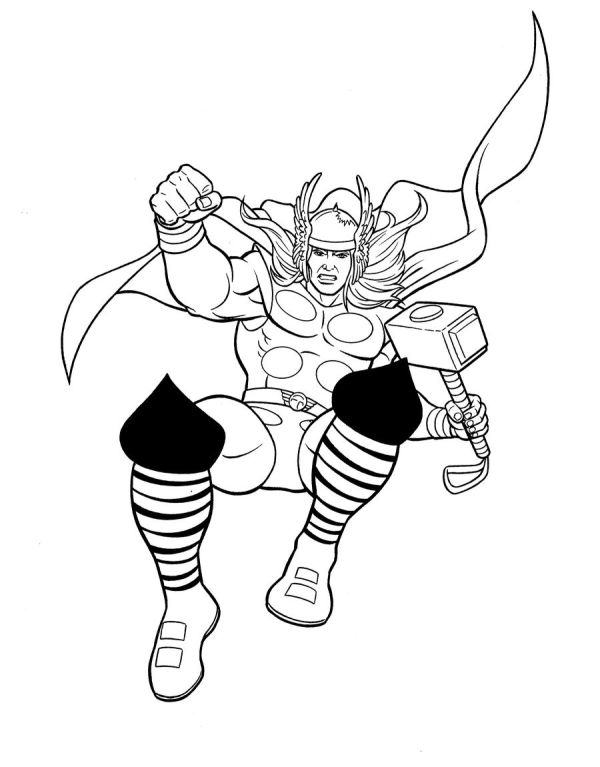 Thor Avengers Coloring Page