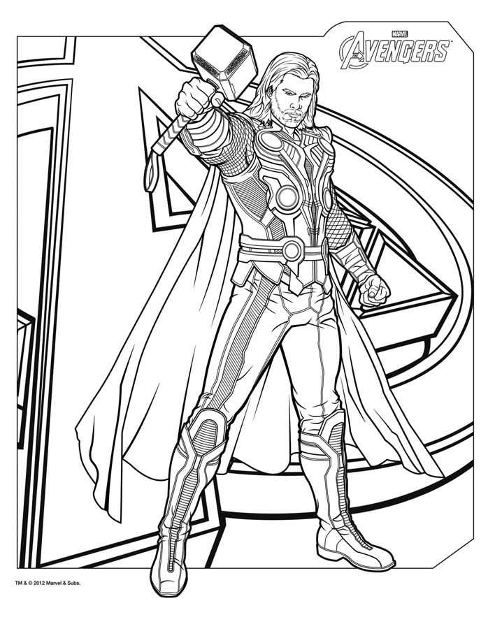 Thor Avengers Coloring Pages