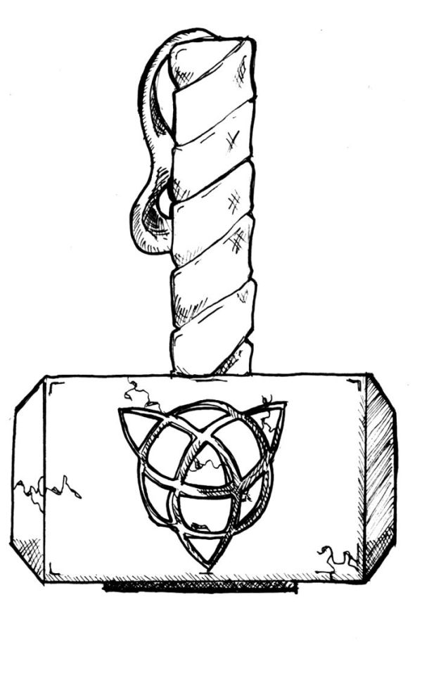 Thor hammer coloring pages