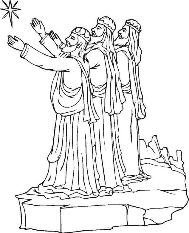 Three Kings Nativity Coloring Pages