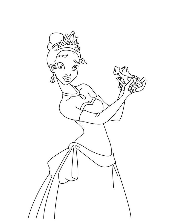 Tiana Disney Princess Coloring Pages