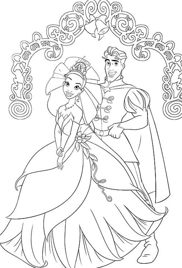 Tiana Naveen Coloring Pages