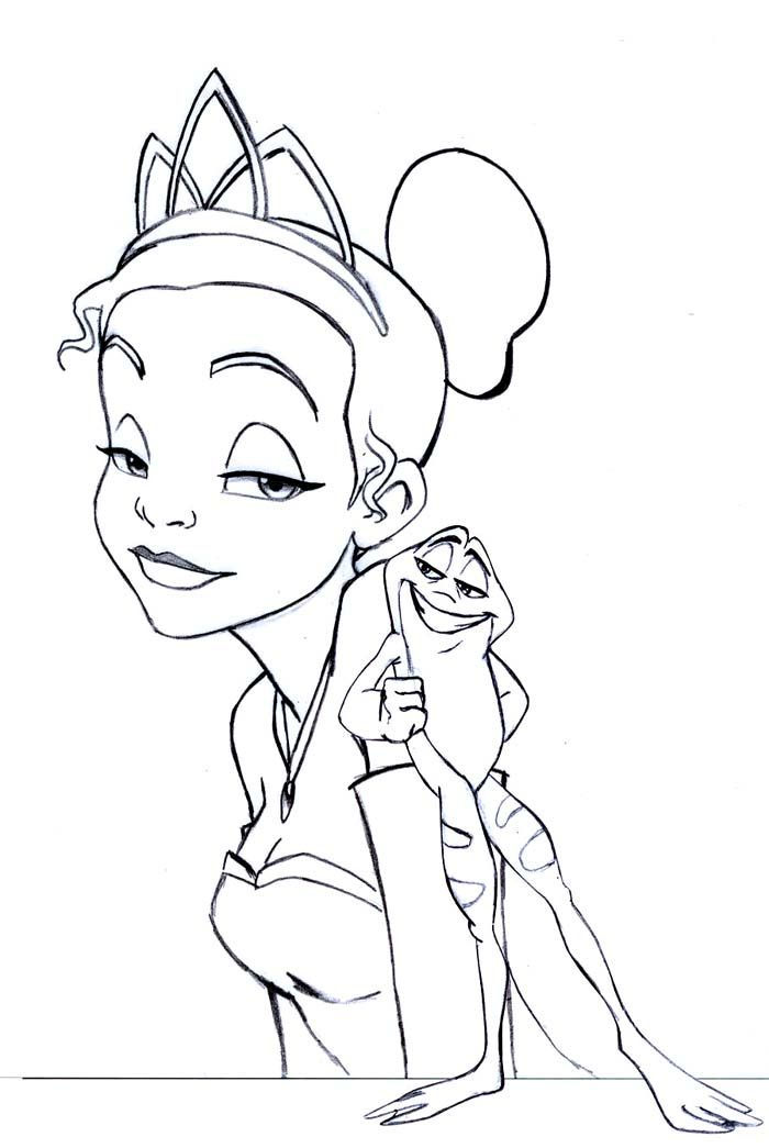 Tiana Stargazing Coloring Pages