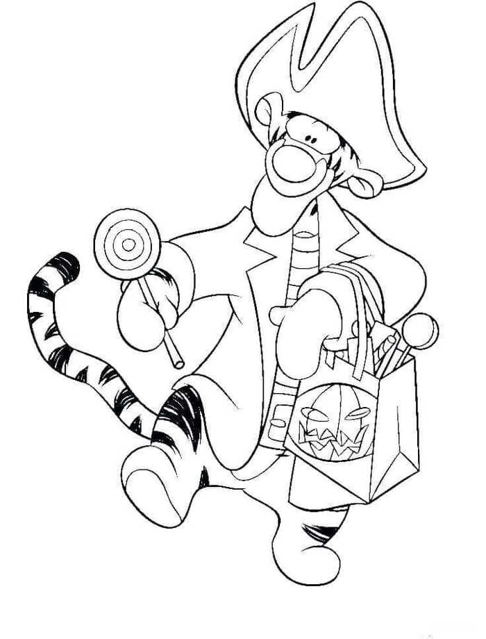 Tigger Trick Or Treat Coloring Pages