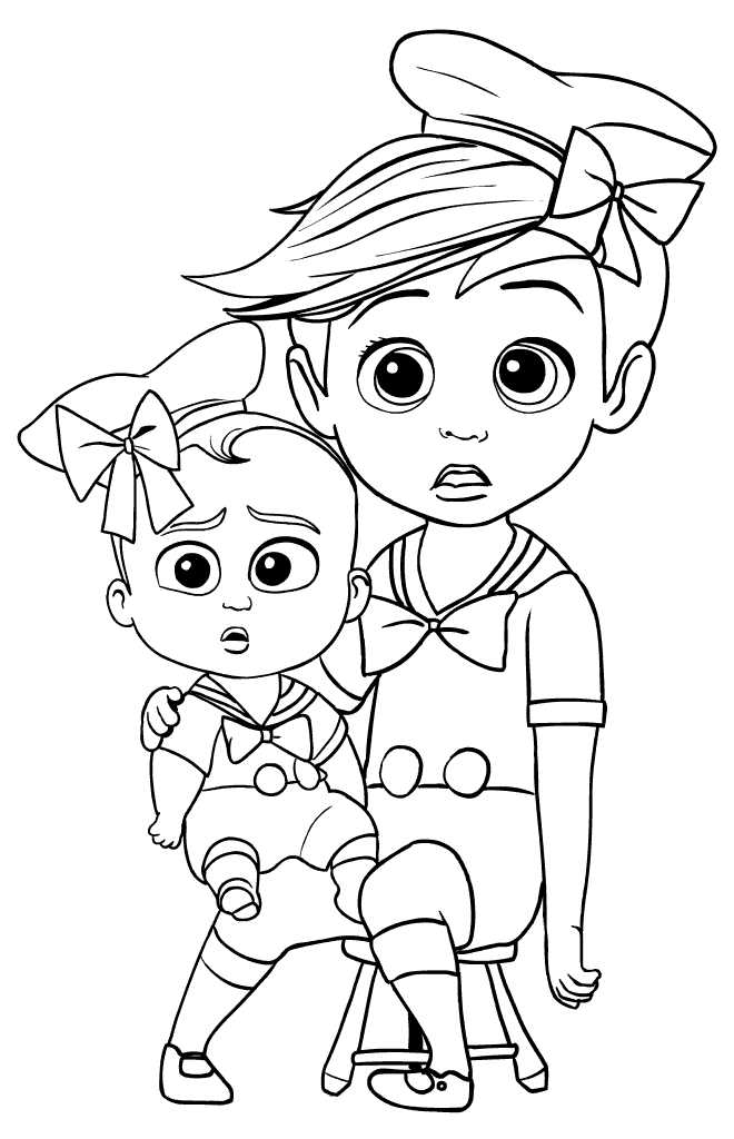 Tim And The Boss Baby Photo Shoot Coloring Image