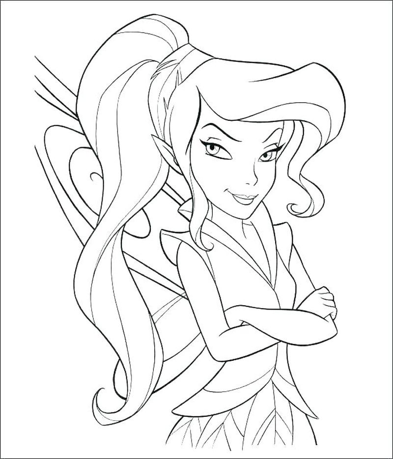 Tinkerbell Face Coloring Pages