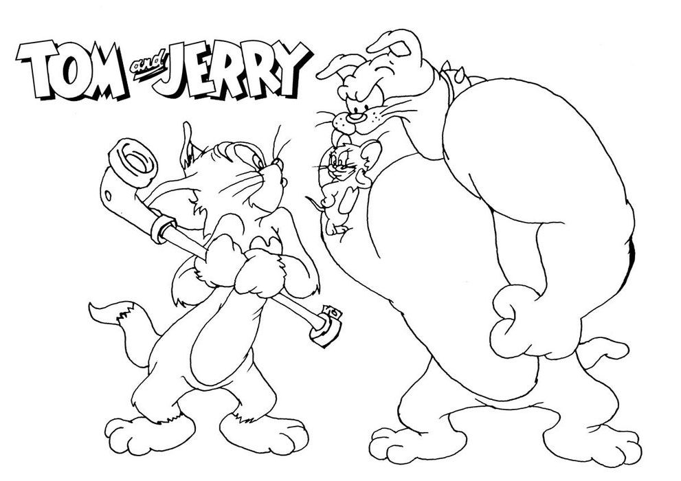 Tom And Jerry And Spike Coloring Pages