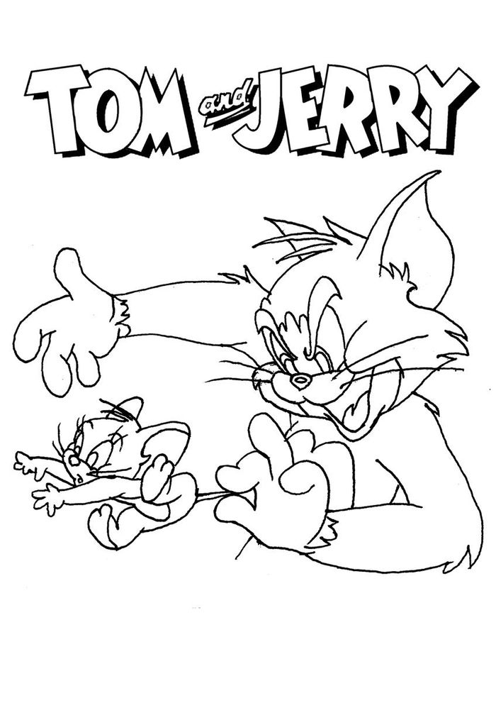 Tom And Jerry Chasing Each Other Coloring Pages