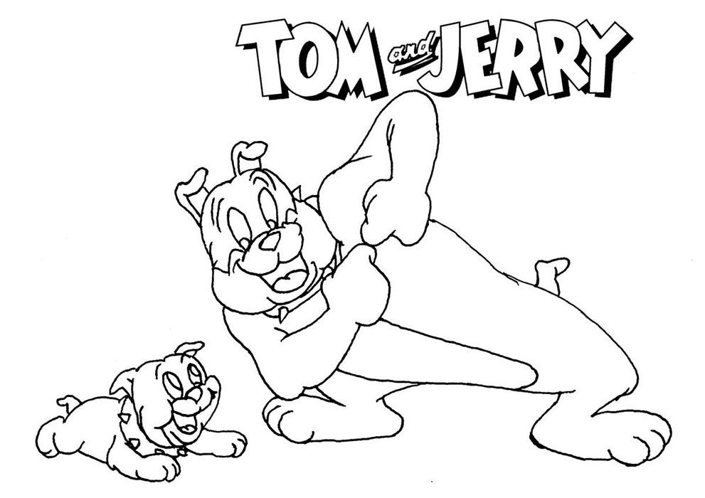 Tom And Jerry Coloring Pages Spike