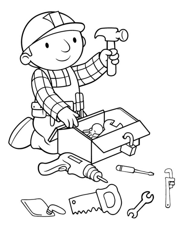 Tool bob the builder coloring pages