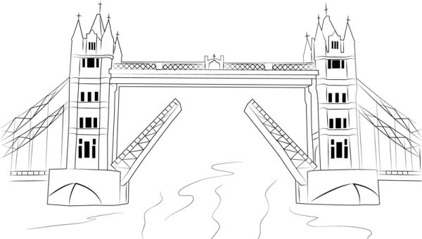 Tower Bridge London Coloring Page