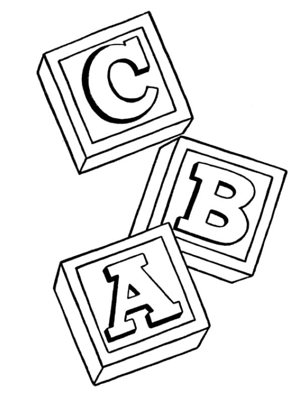 Toy ABC Blocks Coloring Page