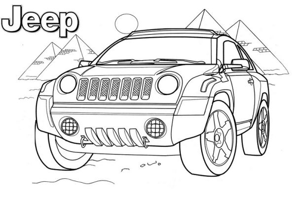 Toyota Jeep Offroading in Egypt coloring page