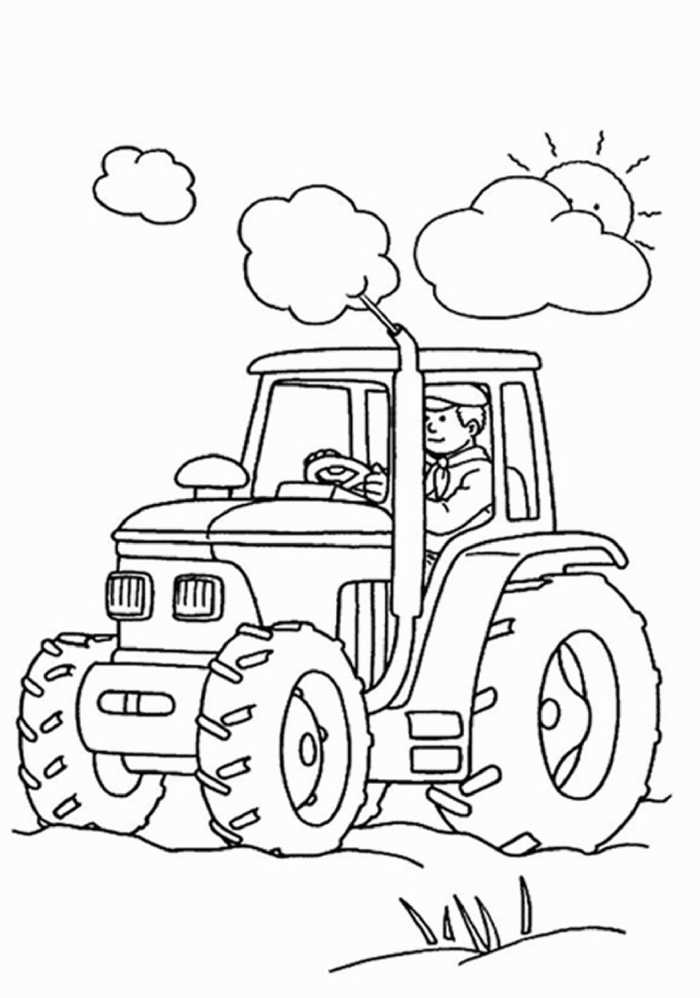 Tractor Kindergarten Coloring Pages