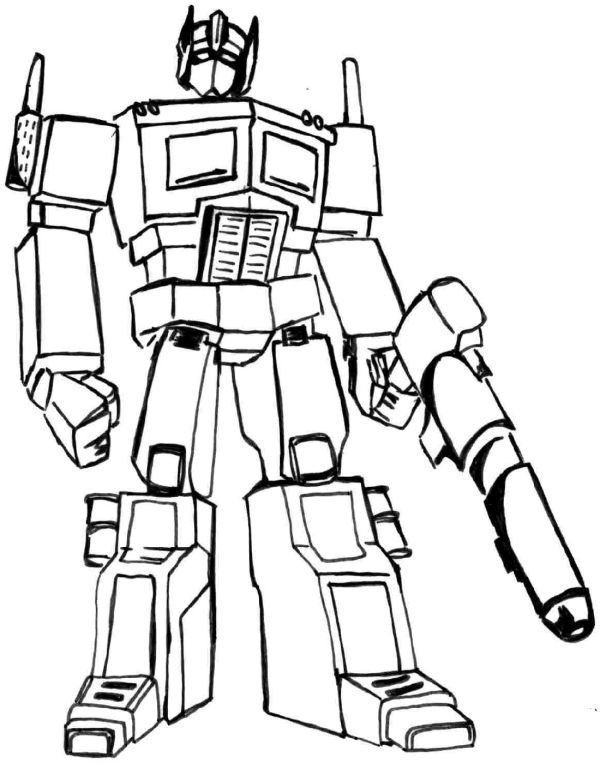 Transformer coloring pages optimus prime