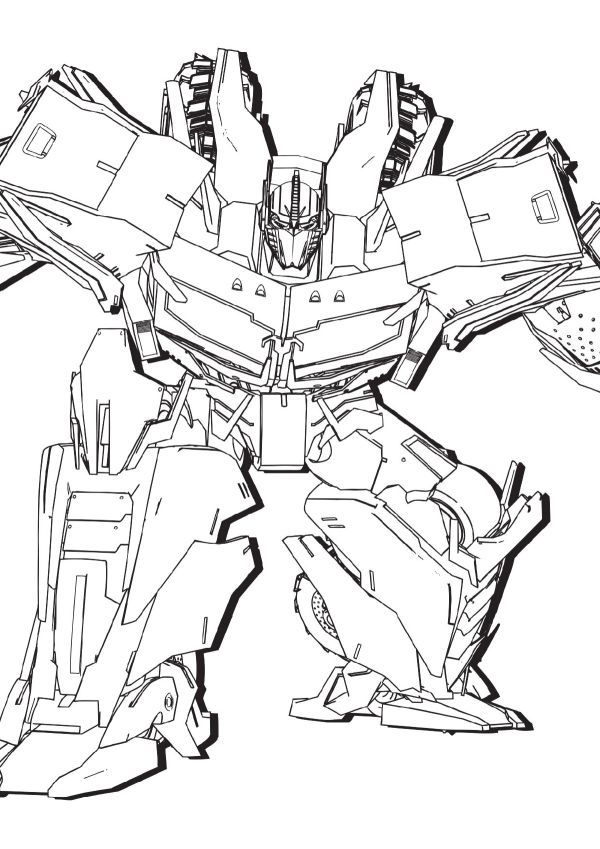 Transformer coloring pages optimus prime