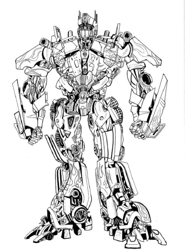 Transformer coloring pages optimus prime