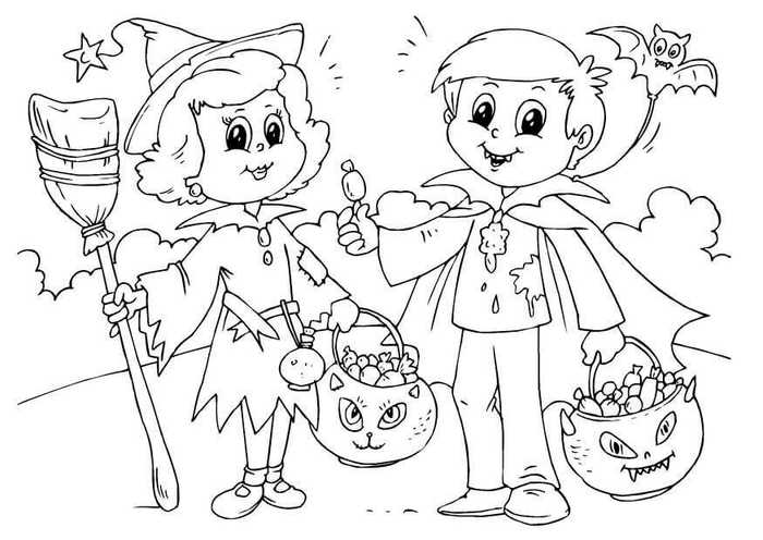 Trick Or Treat Coloring Pages Free