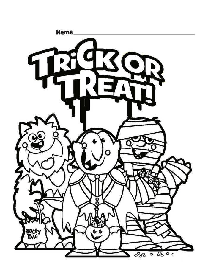 Trick Or Treat Coloring Sheets Printable
