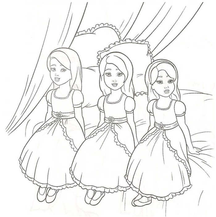 Triplet Princess Coloring Pages