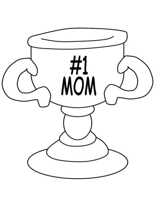 Trophy for mom happy mothers day coloring pages
