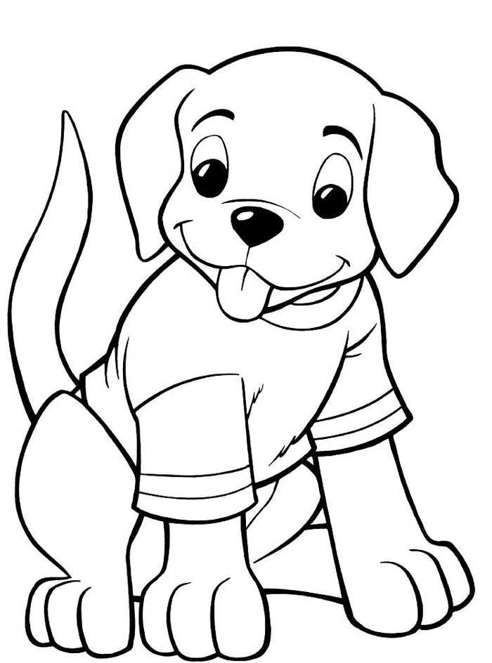 Tshirt Dog Coloring Pages