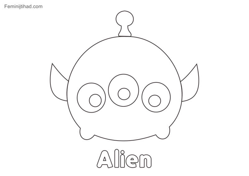 Tsum tsum coloring pages Alien Hi