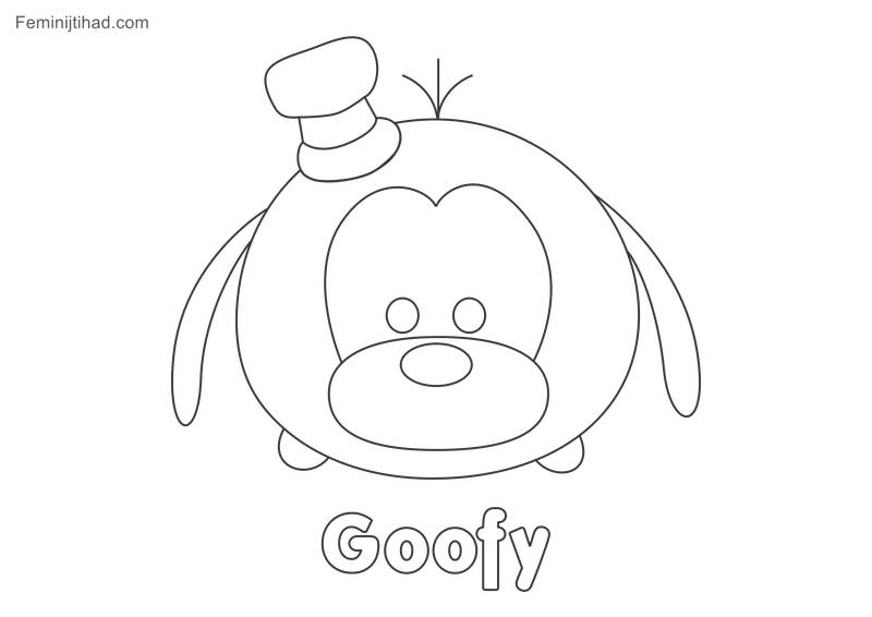 Tsum tsum coloring pages Goofy Hi
