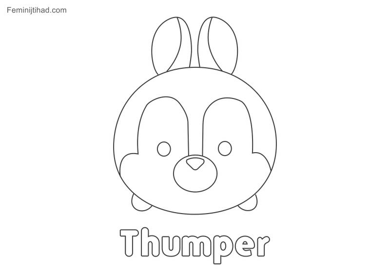 Tsum tsum coloring pages Thumper Hi