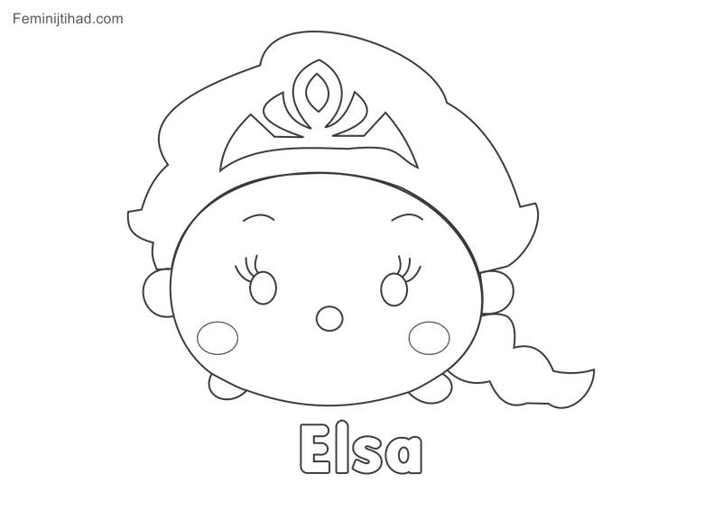 Tsum tsum coloring pictures Elsa Hi