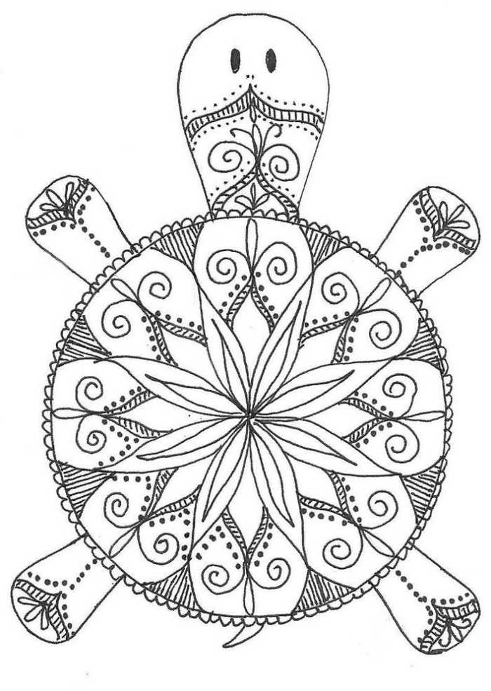 Turtle Mandala Coloring Page