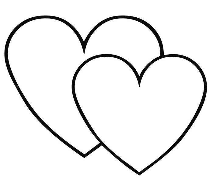 Two Blank Hearts Coloring Pages