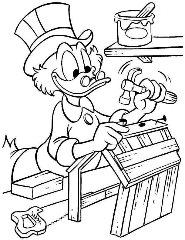 Uncle Scrooge From Ducktales Coloring Page