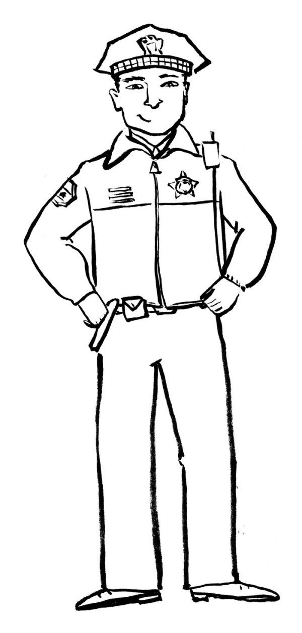 Uniform police coloring pages