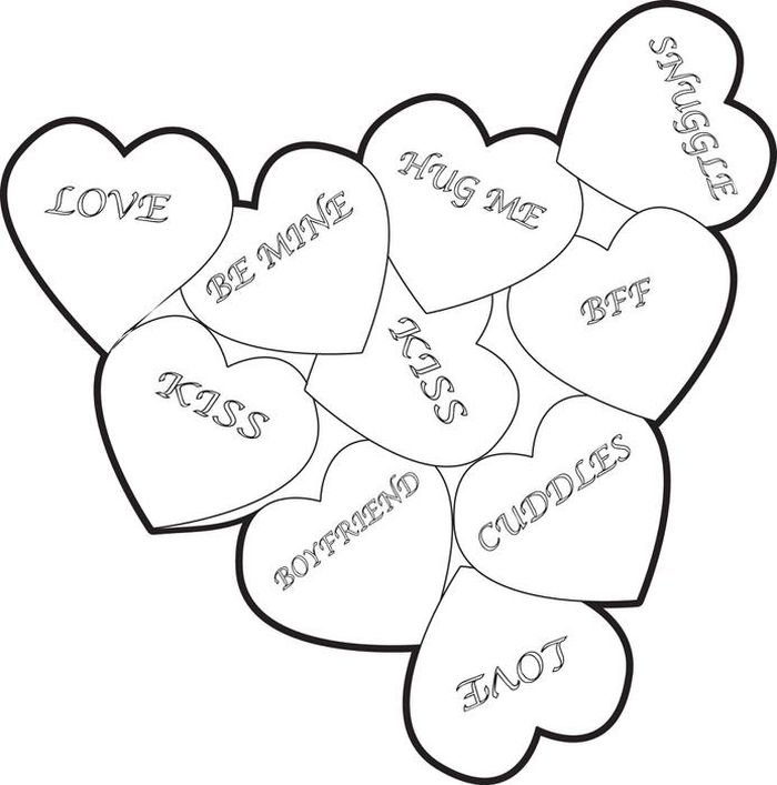 Valentine Candy Coloring Pages